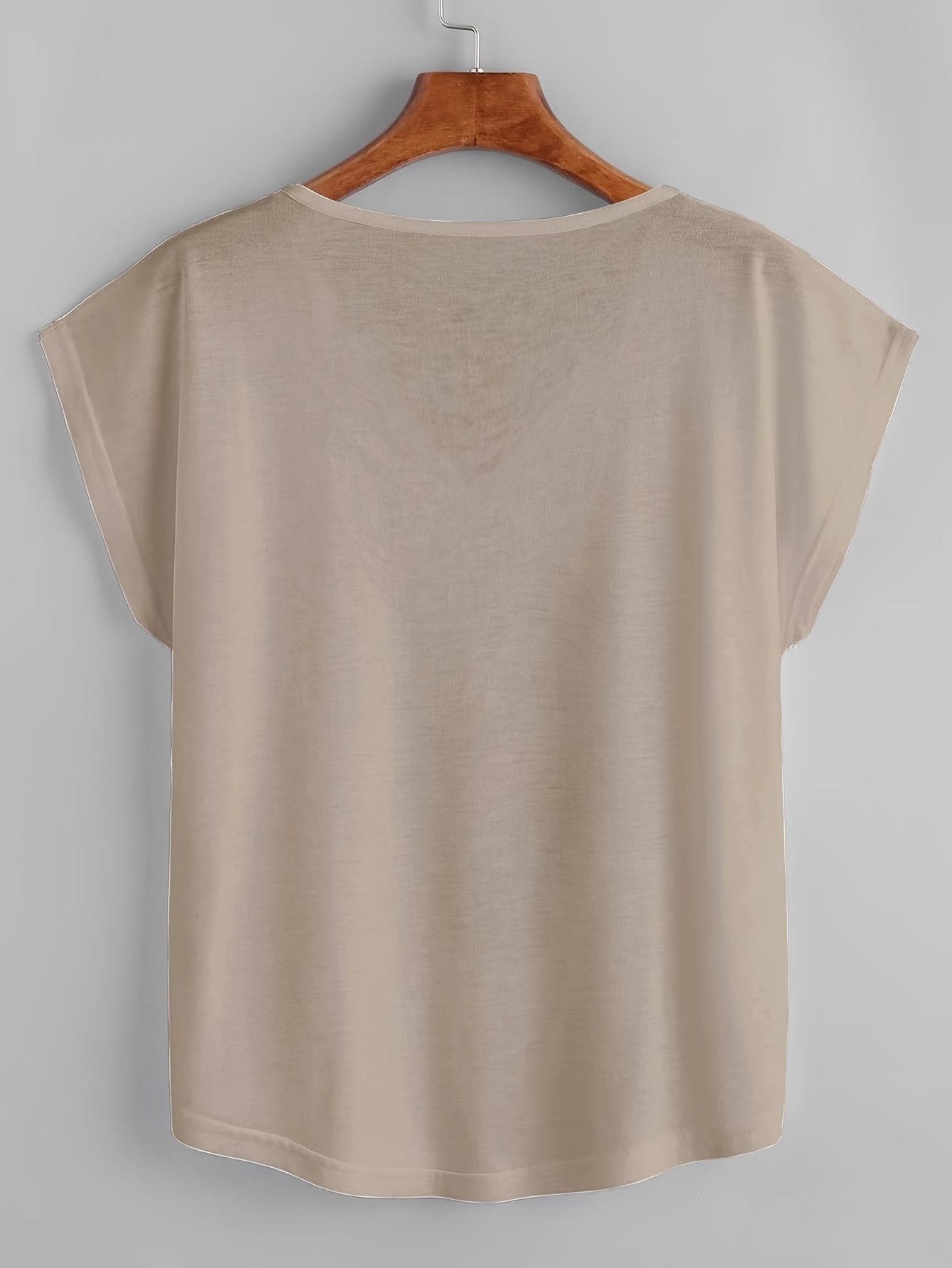 Women's Solid Color V Neck T-Shirt for Spring & Summer