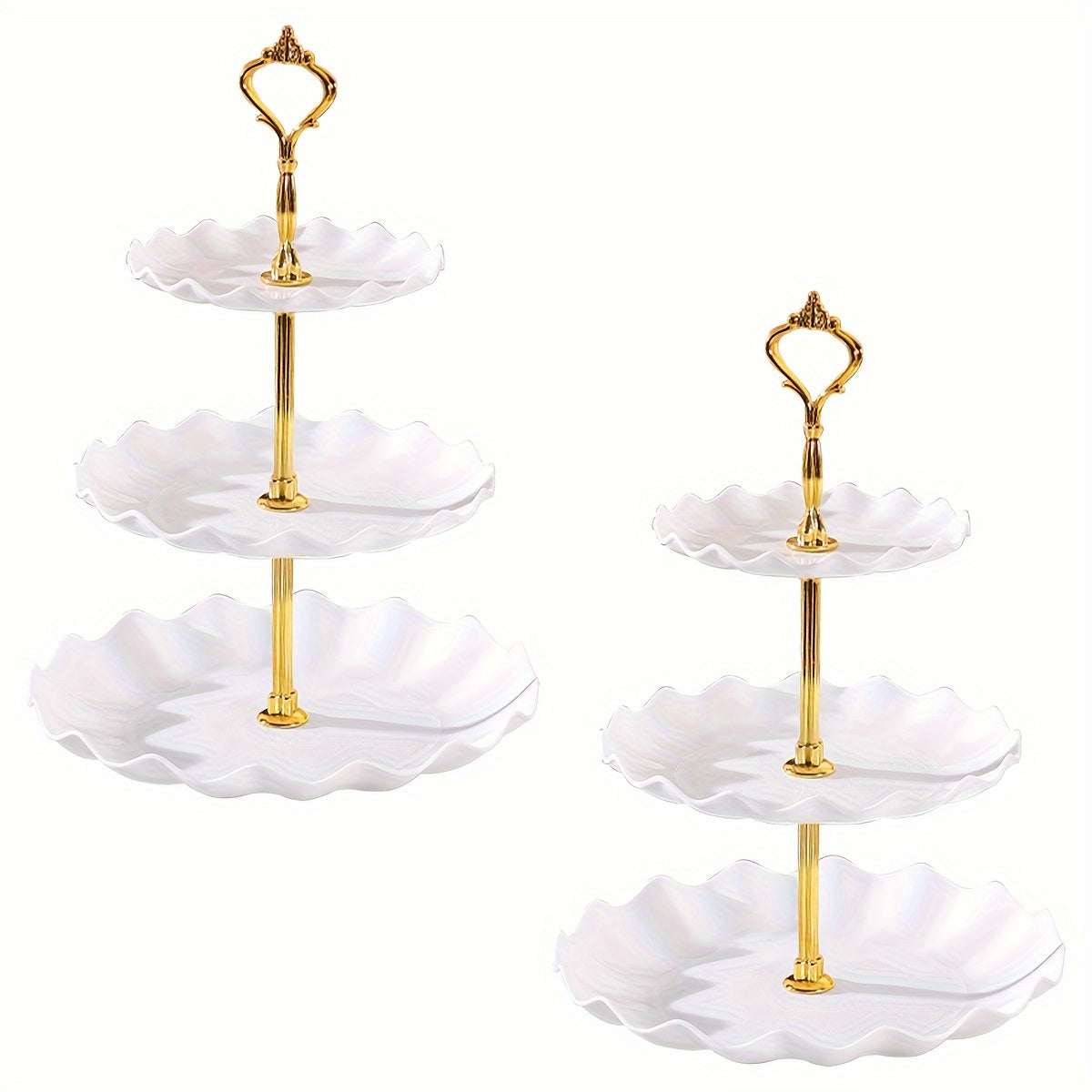 2-piece plastic cupcake stand for weddings, parties, and holidays. Versatile display for various occasions and themes.