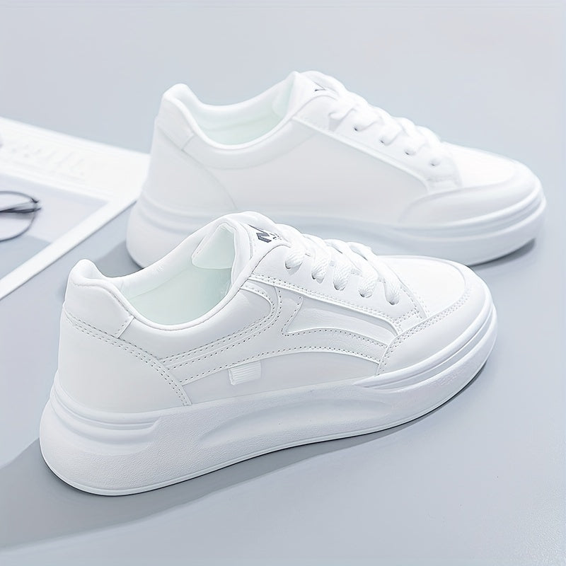 Casual women's sneakers with thick soles and stylish lace-up design, perfect for all seasons.