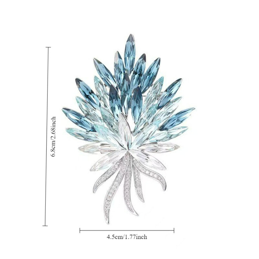 Stylish Blue Crystal Wheat Ear Brooch - Perfect for Dressing Up Outfits, Waistbands, and Hats