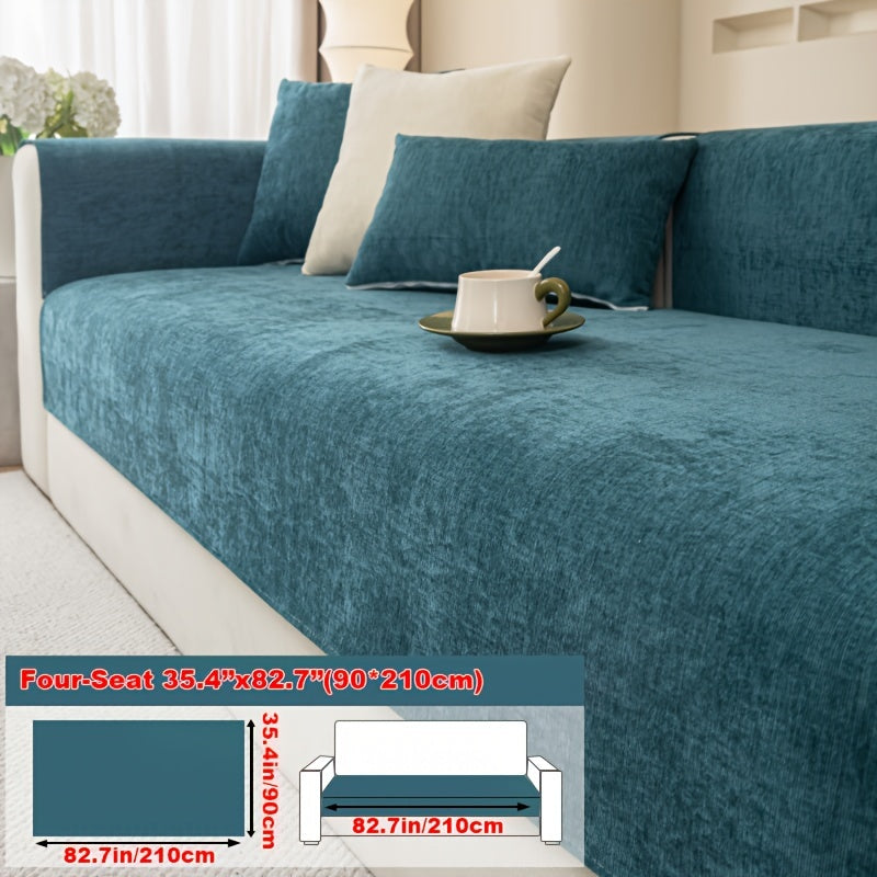 Chenille Sofa Cover suitable for armchairs to 4-seater sofas, pet-friendly, non-slip, machine washable - 1pc.