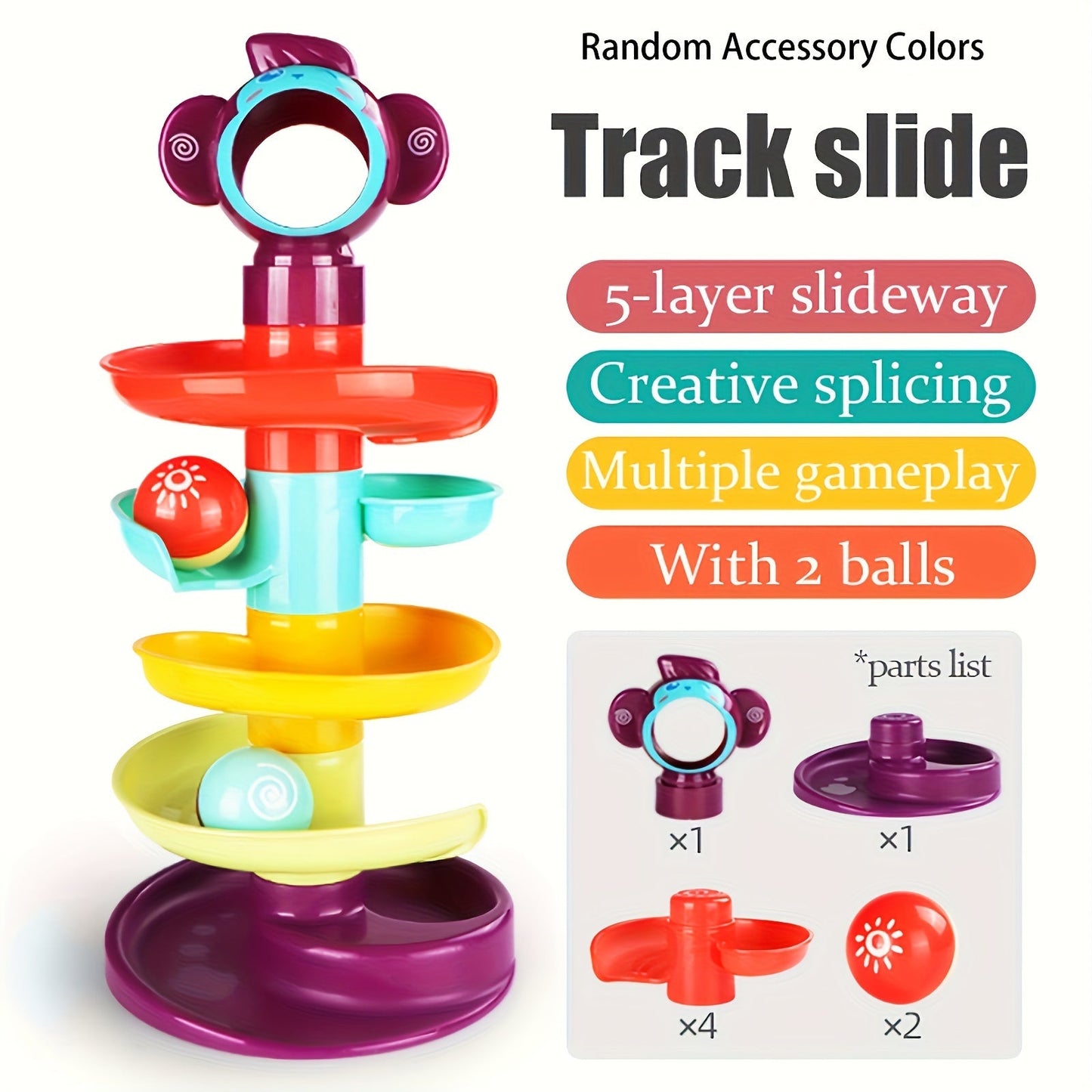 Entertaining Educational Tower of Fun: Rolling Ball Toy, Rotating Stacking Game – Perfect Gift for Holidays and Birthdays!