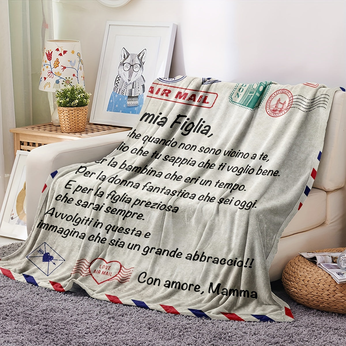 Soft, Warm Flannel Throw Blanket from Mom to Daughter | Cozy and Versatile | Ideal for Couch, Bed, Office, Camping, and Travel