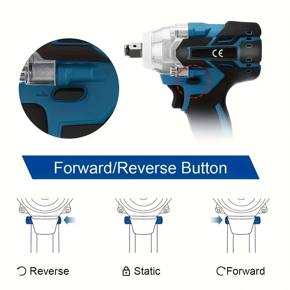 Corded lithium-ion impact wrench, ideal for home and auto repair. Plastic material, battery not included.