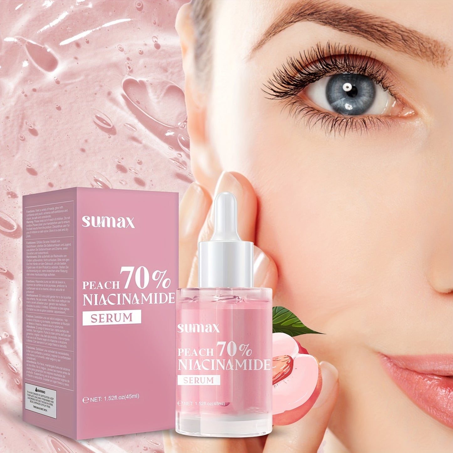 45ml Peach 70 Niacinamide Serum, Daily Brightening Hydrating Face Serum