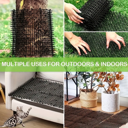 Cat Scat Mat with Plastic Spikes, 198.12cm/3.99m - Durable deterrent for cats indoors & outdoors, protects gardens, yards, couches. Keep your spaces safe.