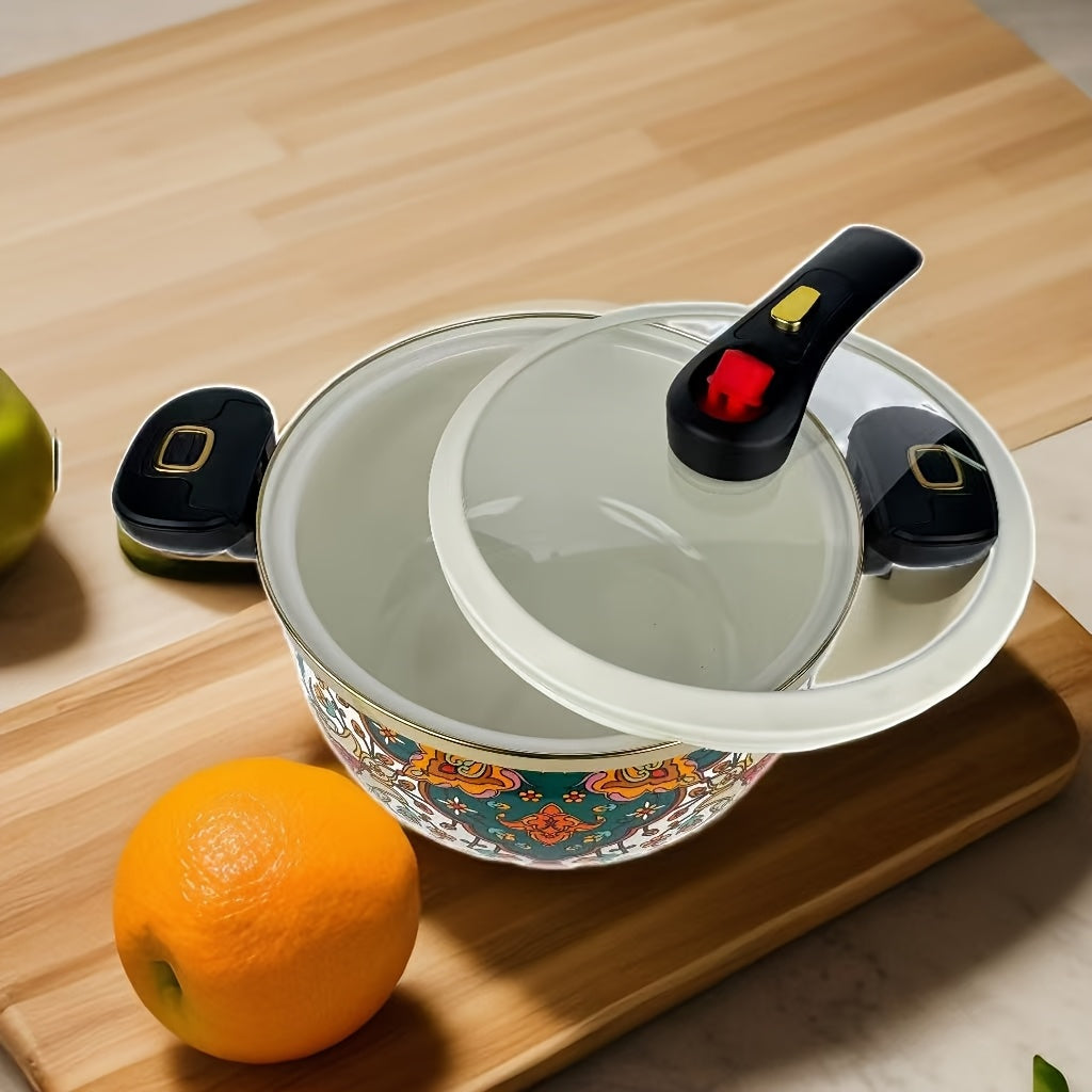 Multipurpose Enamel Micro Pressure Cooker Set - Robust, Long-lasting, and Ideal for Retaining Food Flavor