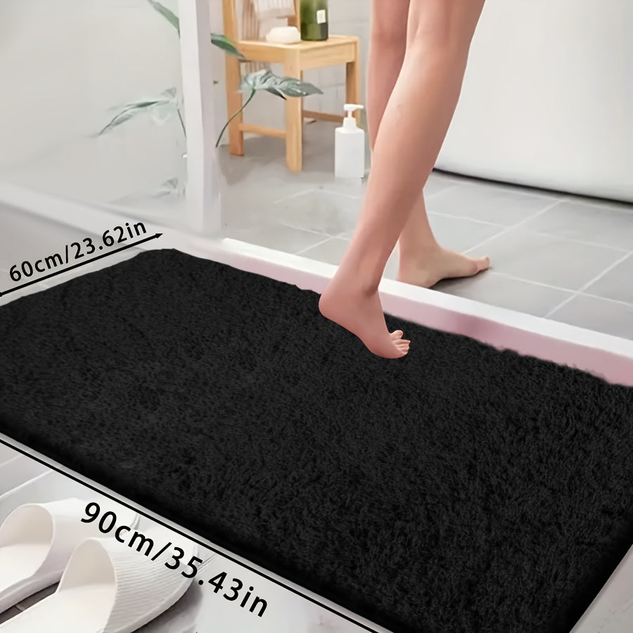 Ultra-soft bathtub mat with non-slip backing, absorbent and fade-resistant. Perfect for bathroom, laundry room, or entranceway.