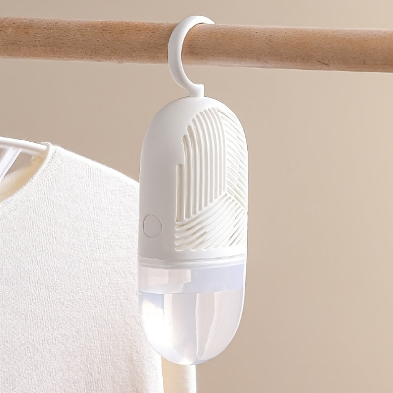 Hanging bag absorbs moisture and eliminates odors in closets, homes, and labs without electricity.