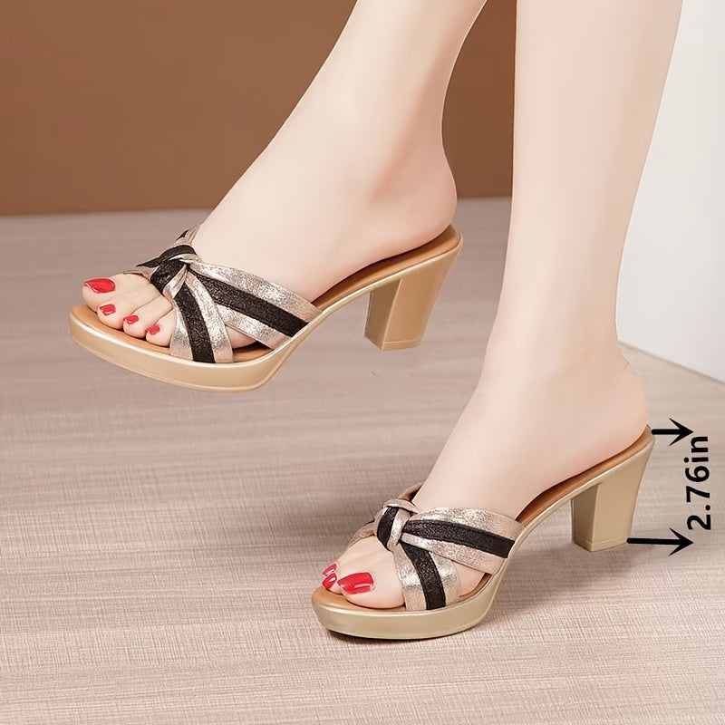 Stylish open-toe high-heeled sandals for fashionable women with petite sizes, ideal for Summer 2024.