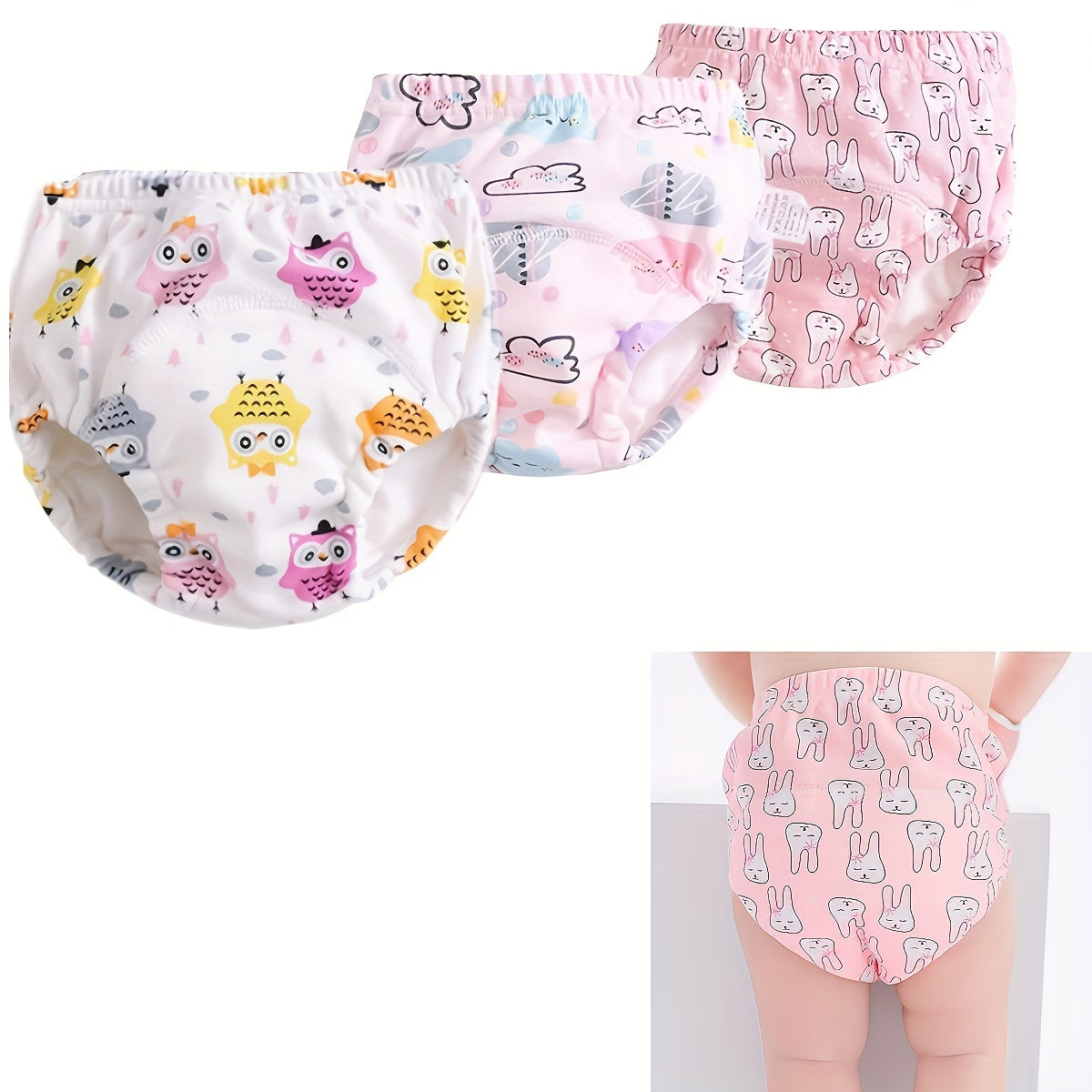 Set of 3 Potty Training Pants with Adorable and Amusing Patterns, Ideal for Learning and Underwear Training