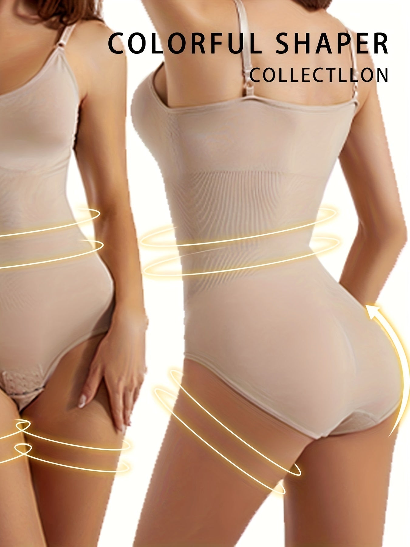 Two [S-XXL] Body Shaper Bodysuits for Women, Seamless Garment with Tummy Control and Slimming Effect.