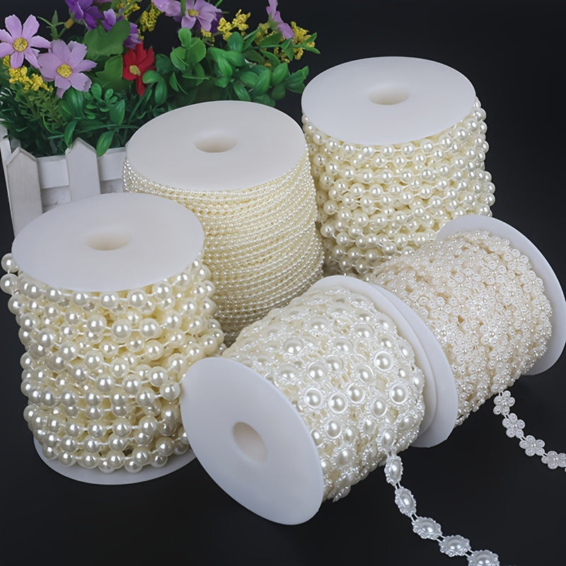 Round plastic ball beaded chain for DIY jewelry making and decoration, available in a 1 roll package.