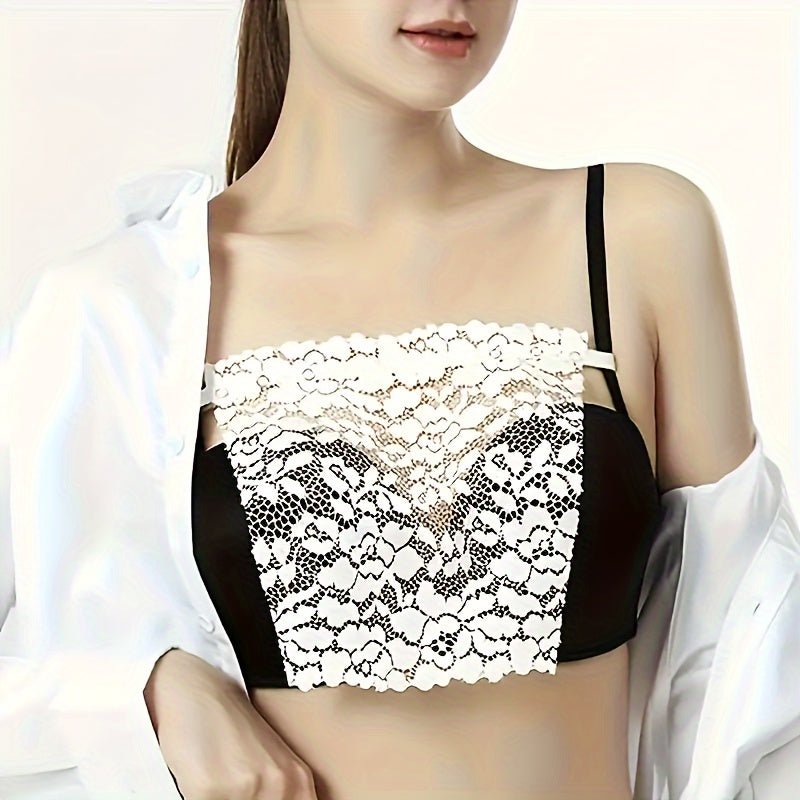 3 Elegant Floral Lace Anti-Glare Bra Pads for Women - Stylish and Comfortable, Machine Washable