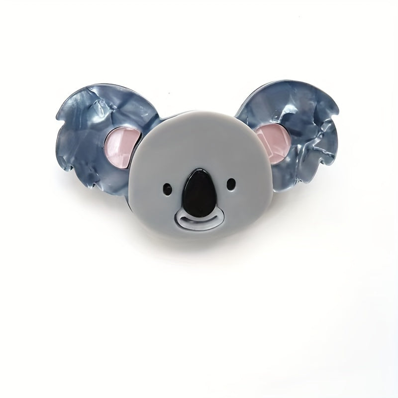 Adorable acrylic animal brooch pin featuring a cute koala design, perfect for adding a touch of personality to bags, clothing, and apparel.