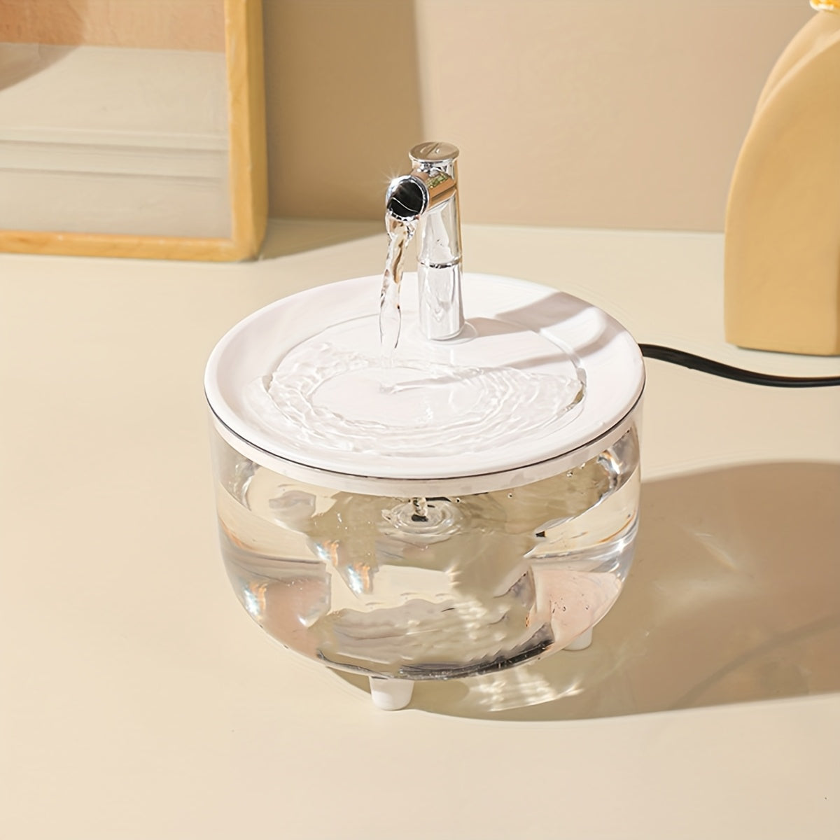 1.5L Mini Pet Water Fountain with Filtered Live Water and Quiet USB Operation ideal for Cats & Small Dogs