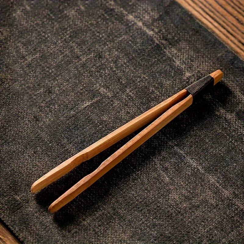 Bamboo Tea Clip (Carbonized Edition) - Father's Day Bamboo Tea Tongs - Ideal for Gift-giving and Tea Ceremonies