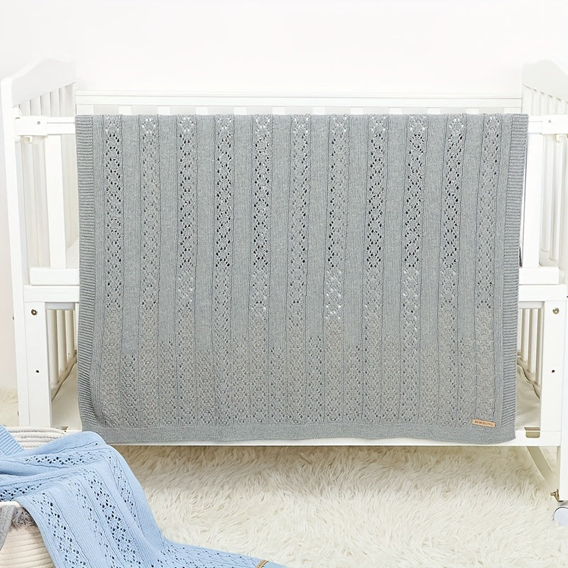 Versatile Knitted Blanket, Perfect for Spring and Summer - Solid Color Design, Ideal for Christmas or Halloween Gift