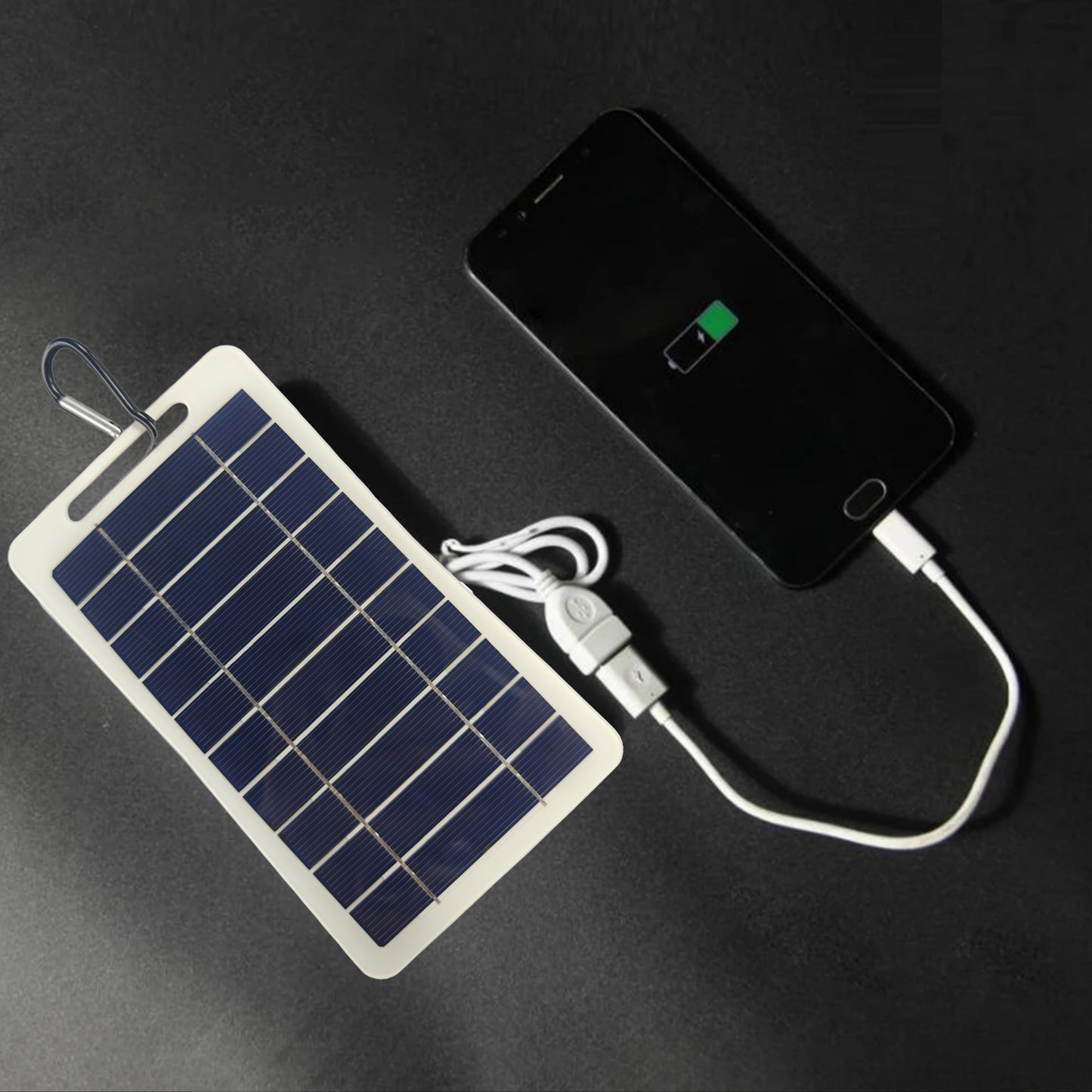 Compact 2W Solar Charger with USB for Phones & Power Banks - Ideal for Camping, Hiking, and Emergencies