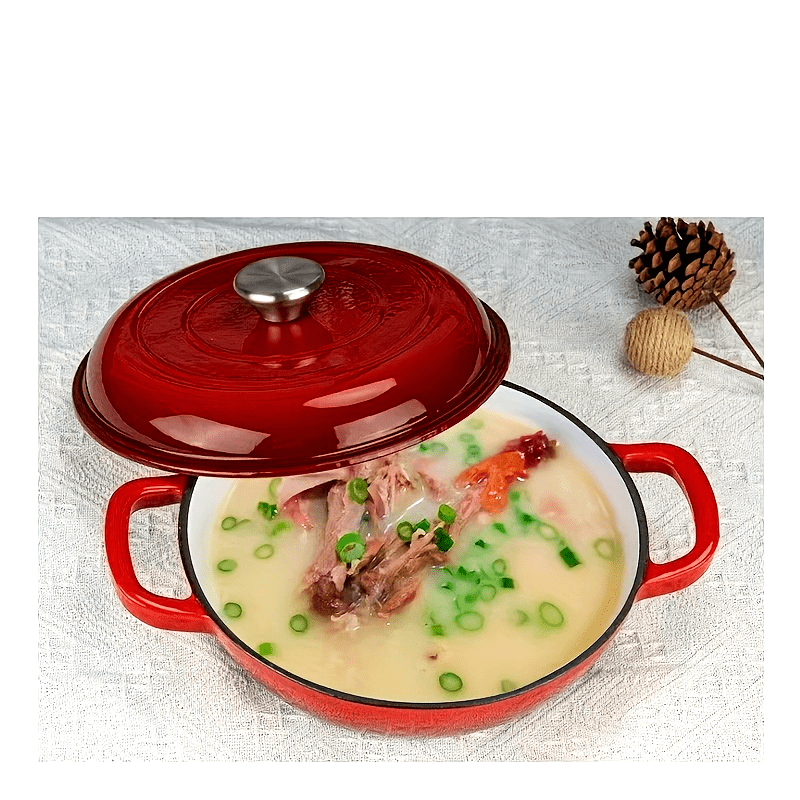 Multi-functional, Non-Stick Cast Iron Skillet with Enamel Finish - Great for Seafood and Soups, Perfect for Home Cooks