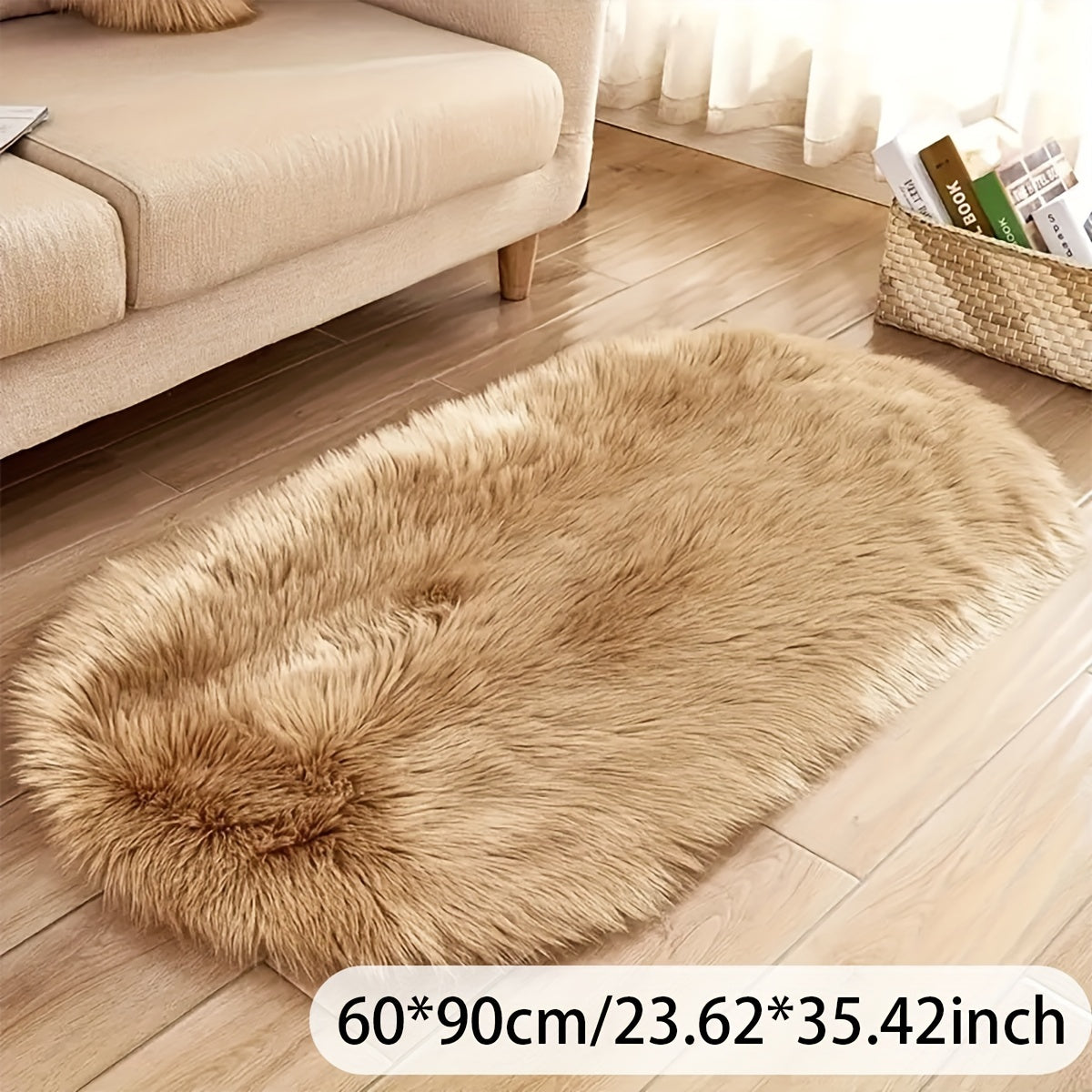 Soft and comfortable high-pile imitation wool bedside area rug for the bedroom, thickened and fluffy for extra comfort. This machine washable carpet is perfect for the living room, sofa, or coffee table.