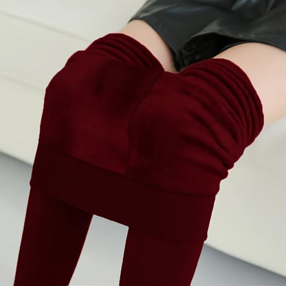 Women's Winter Thermal Velvet-Lined Pantyhose: Warm, Stretchy Leggings for Cold Weather, Black