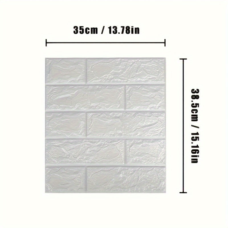 3D wall stickers in packs of 20-50 pieces, self-adhesive soft pack with brick pattern for covering wall defects and preventing collisions and moisture damage.