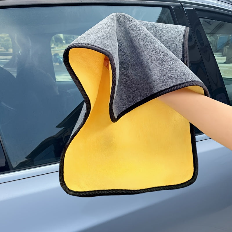 Large microfiber towel for washing and drying cars, ideal for car care detailing.