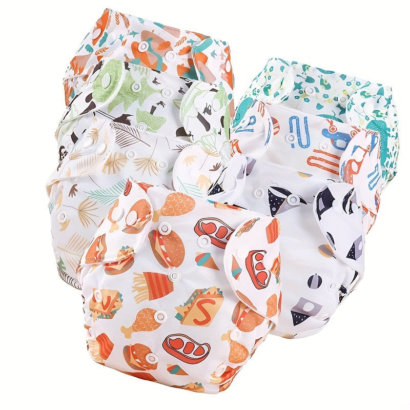 Set of 3 Soft & Absorbent Cloth Diapers for Kids - Adorable Prints, Snap Closure, Waterproof Training Pants for Young Children