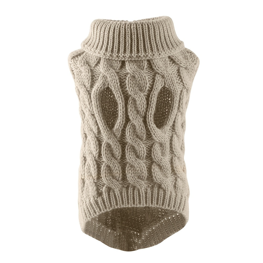 Soft pet sweater for cats and dogs, perfect for small to medium breeds, can be machine washed.