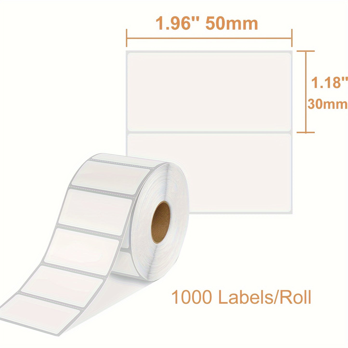 50x30mm Direct Thermal Adhesive Barcode Sticker Paper - 1000 labels