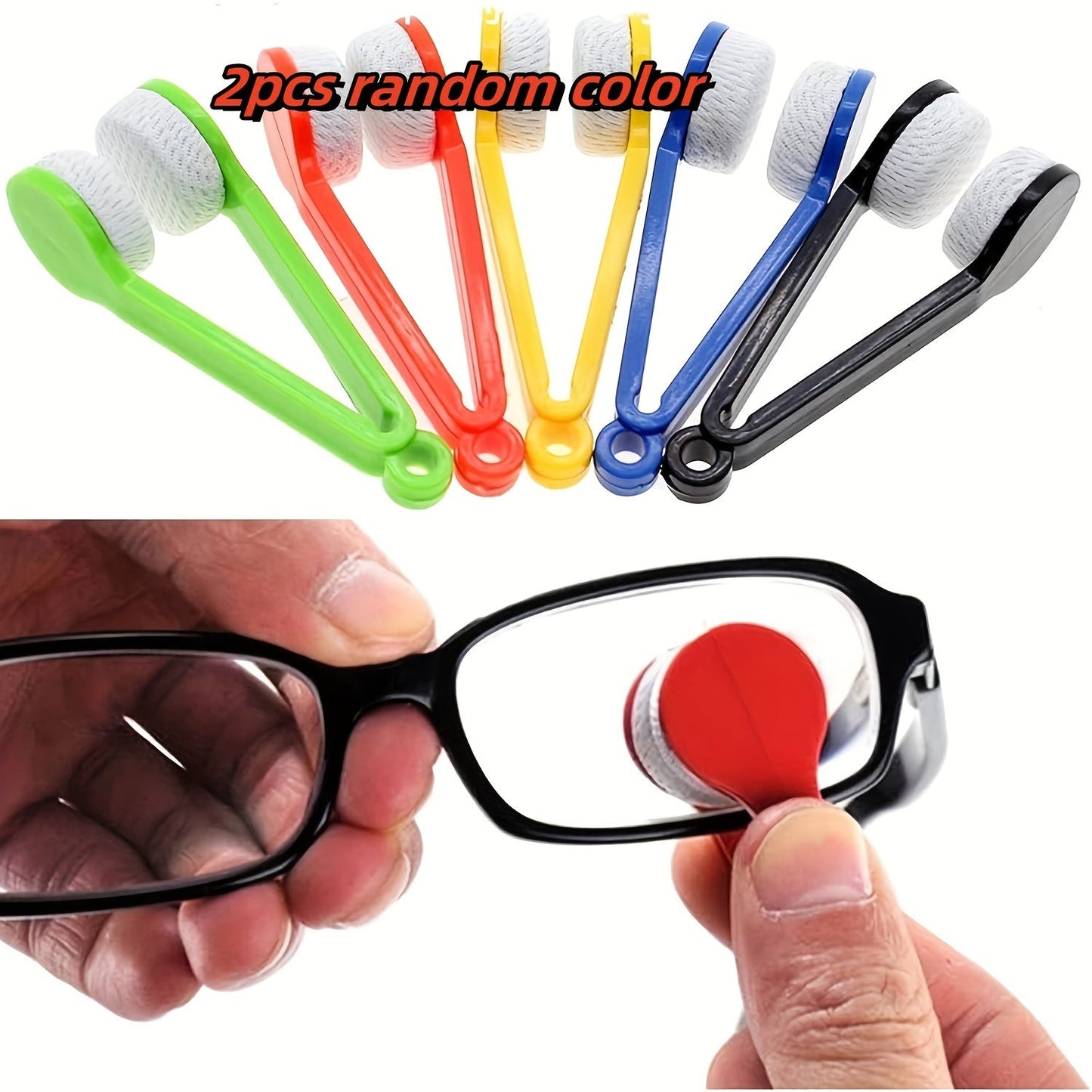 Portable multifunctional glasses cleaning brush with soft microfiber wipe. Includes scratch-free lens cleaning brush with keychain hole. Perfect polishing tool for glasses. Available in 1, 2, or 6 piece sets.