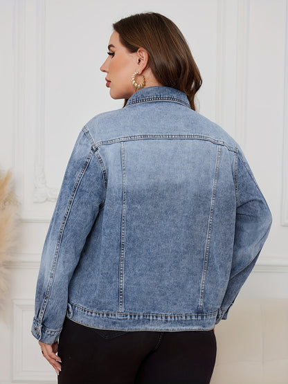 Drop shoulder denim jacket