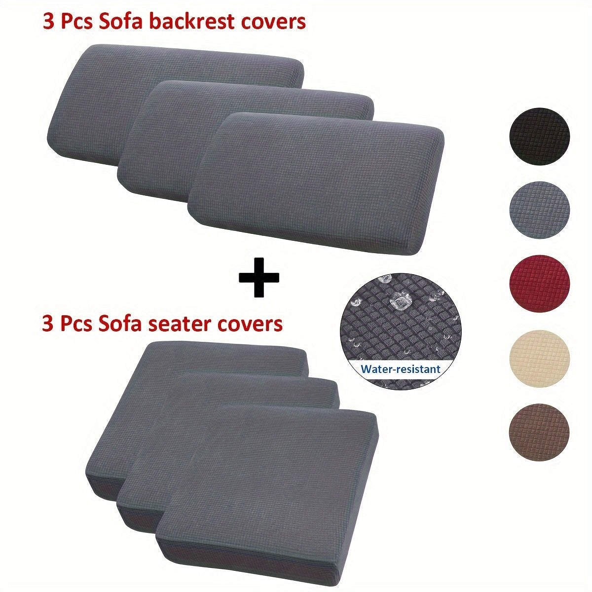 Waterproof corn grain material sofa cushion covers, set of 2 or 6 pieces, protect furniture and enhance home decor.