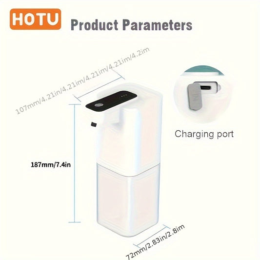 Touchless foaming soap dispenser for bathroom and kitchen.