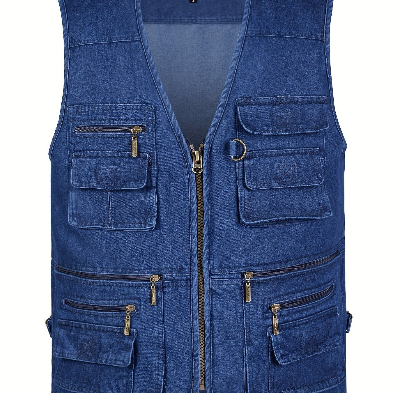 Men's Casual Zipper Pockets Cargo Vest for Spring/Summer Outdoor Activities