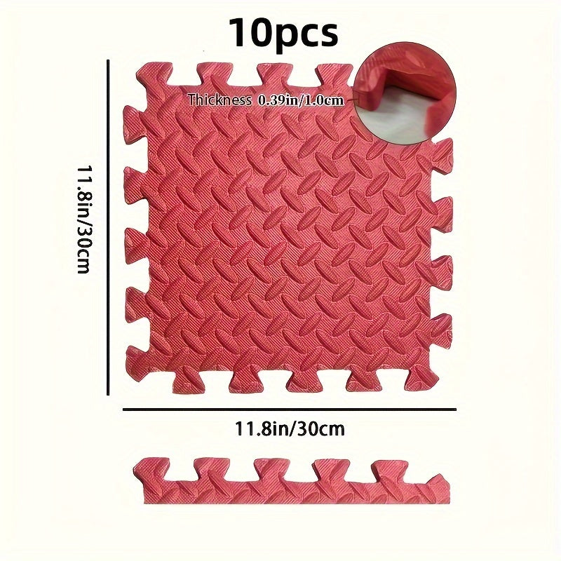 Easter Gift: 10-Pack of Foam Mats for Children Climbing with Non-Slip Anti-Fall Waterproof Technology. Mats are 30cm Long, 30cm Wide, and 1.0cm Thick, Available in 10 Colors for Arbitrary Splicing.