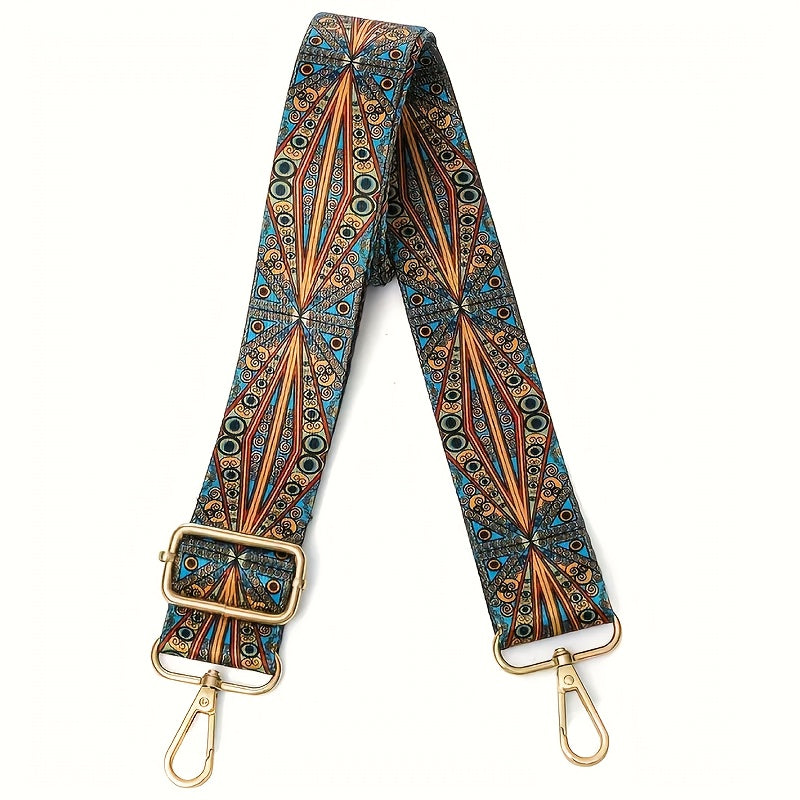 Replaceable adjustable wide shoulder strap in bohemian ethnic style for travel accessories.