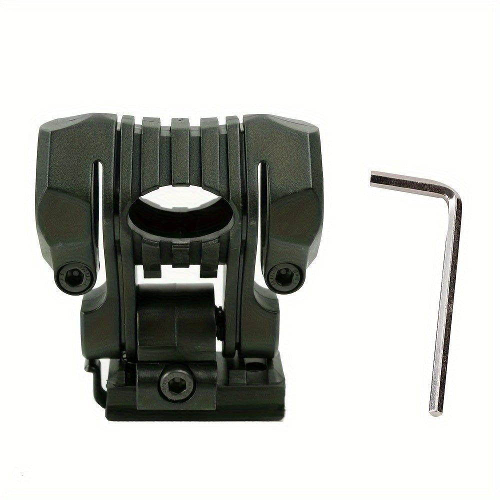 25mm Adjustable Flashlight Mount made of durable ABS, suitable for helmets and fishing rods during hunting and fishing.