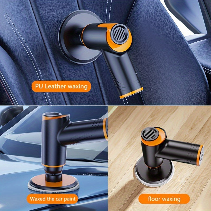 Lightweight 100W wireless car waxer & polisher - USB rechargeable, with scratch repair and accessories.