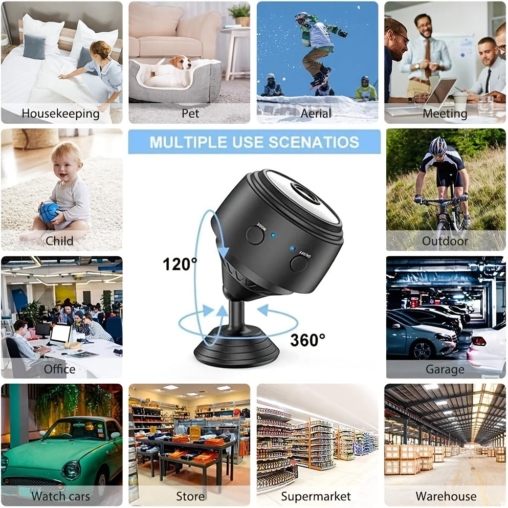 Indoor security camera with 4080P resolution, motion detection, two-way audio, WiFi connectivity, and multi-user support - perfect for monitoring kids and pets.