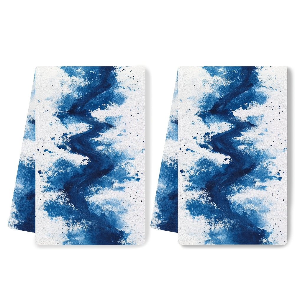 This pair of luxurious kitchen towels showcases a sleek white stencil design of race tracks, adding a unique touch to your holiday decor. Made from ultra-soft materials, these dish and hand towels are highly absorbent and easy to clean in the washing