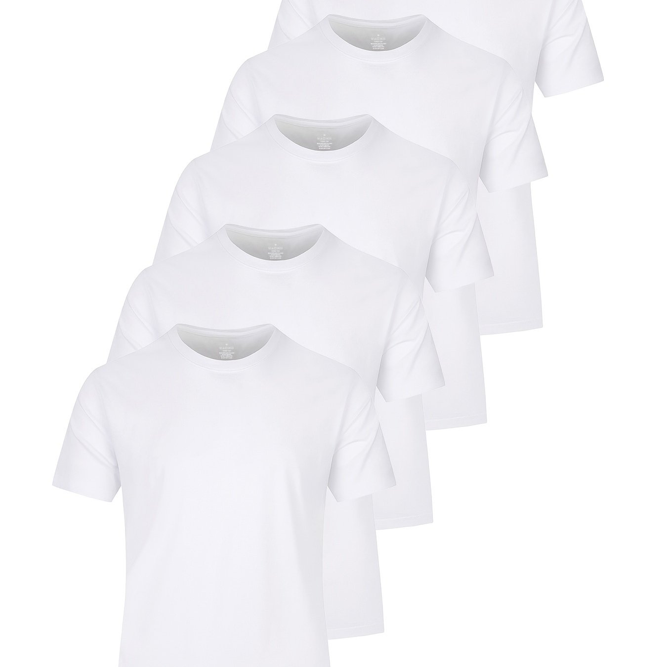 Set of 5 solid cotton lightweight crew neck t-shirts for men, perfect for summer sports and gifting.