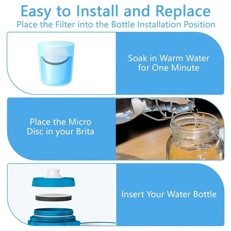 Upgrade to a 6-Pack of Microfiltration Discs for Brita Fill&Go Water Bottles – Easy to Install, Removes Scale, Chlorine, and Impurities, and a Money-Saving Alternative to Brita Filters!