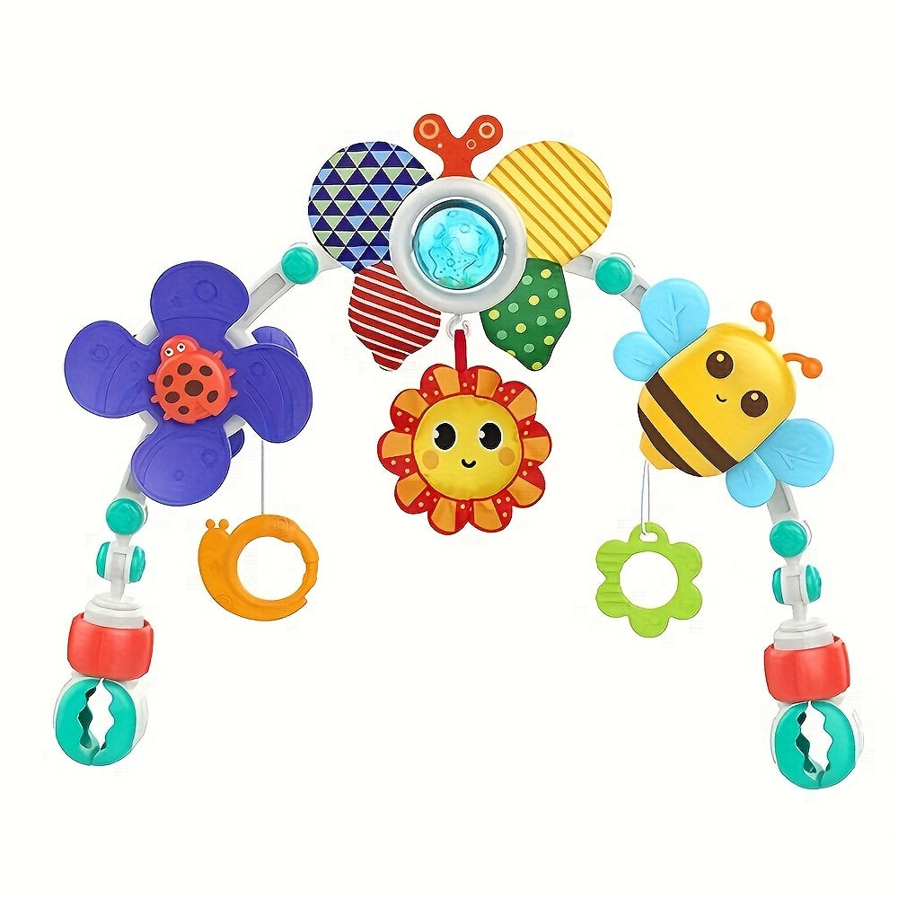 Butterfly, Bee, and Flower Interactive Toys Infant Stroller and Crib Mobile with Rattles - Made of Durable Plastic in China, Suitable for Ages 0-3 Years.