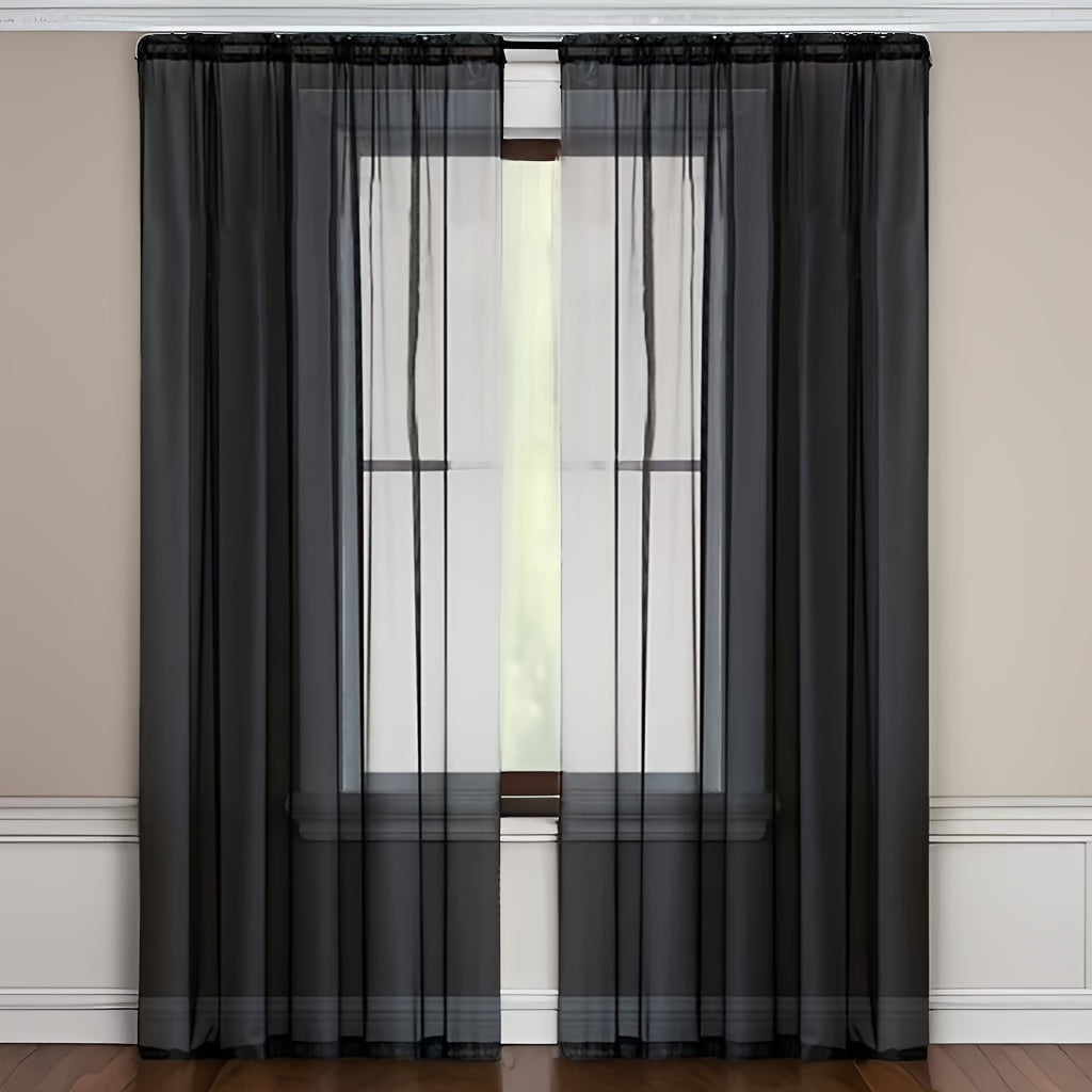 Beautifully designed sheer curtain in a single shade - features a rod pocket for effortless hanging. Ideal for enhancing the décor of your living room, bedroom, kitchen, or bathroom.