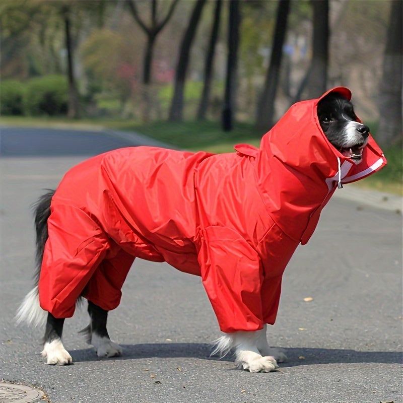 Red Large Dog Pet Raincoat