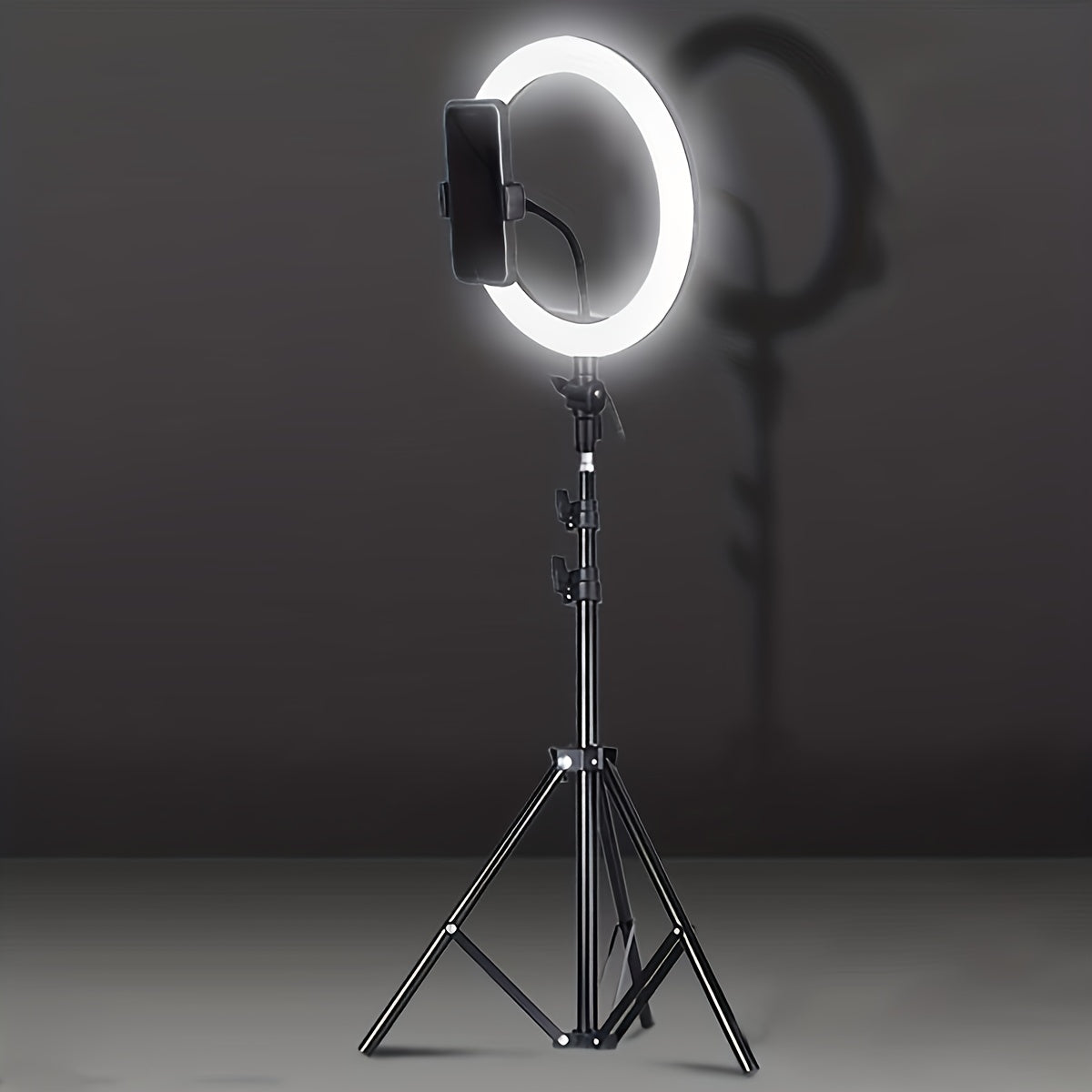 Selfie ring fill light pack with tripod stand and circular lamp for video shooting, studio photo, makeup, meetings, group selfies, and live streaming.