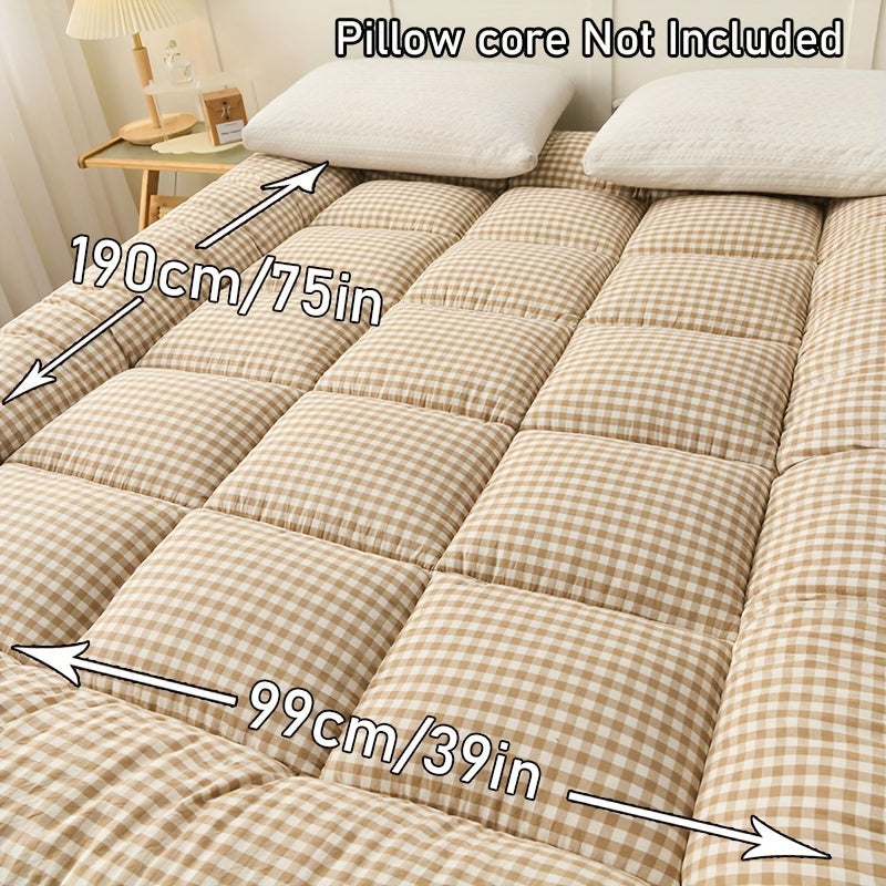 Luxurious Plaid Mattress Topper - Cozy and Airy, Premium Comfort for Any Room, Perfect for Autumn/Winter Season, Ideal Holiday Gift