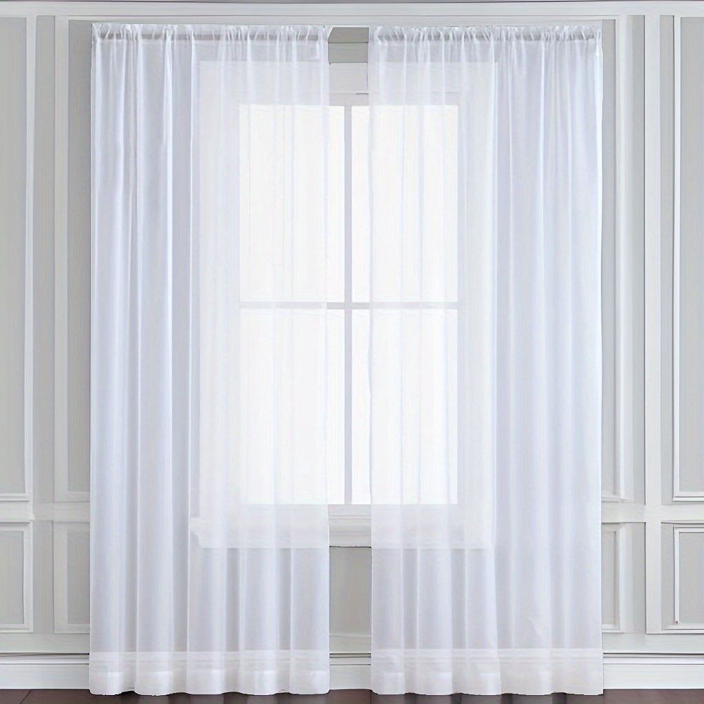 Beautifully designed sheer curtain in a single shade - features a rod pocket for effortless hanging. Ideal for enhancing the décor of your living room, bedroom, kitchen, or bathroom.